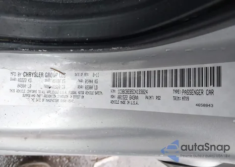 2012 Chrysler 200 Touring z USA, uszkodzony, nr VIN 1C3BCBEB5CN133824